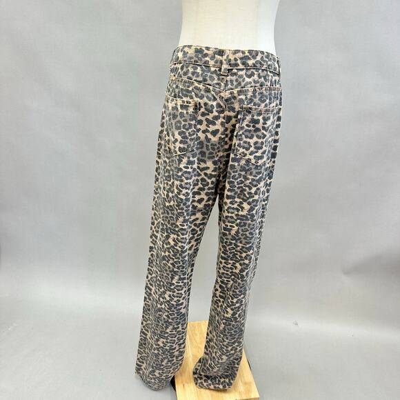 LIONESS Carmlea Jeans in Leopard print straight leg size medium 100% cotton - Picture 6 of 13